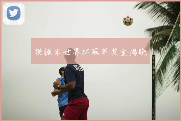 樊振东世界杯冠军奖金揭晓